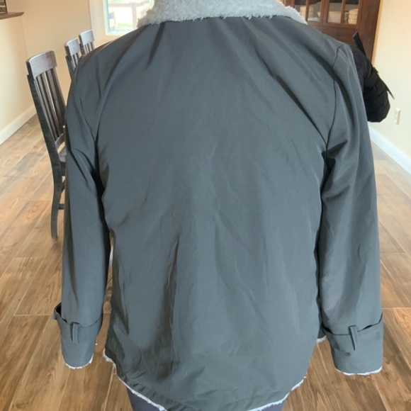 Women’s fleece lined coat, grey - Picture 2 of 3